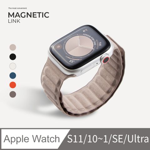 Apple Watch 錶帶 S10/9/8/7/6/5/4/3/2/1/SE系列/Ultra系列 磁性鏈紋 手錶錶帶