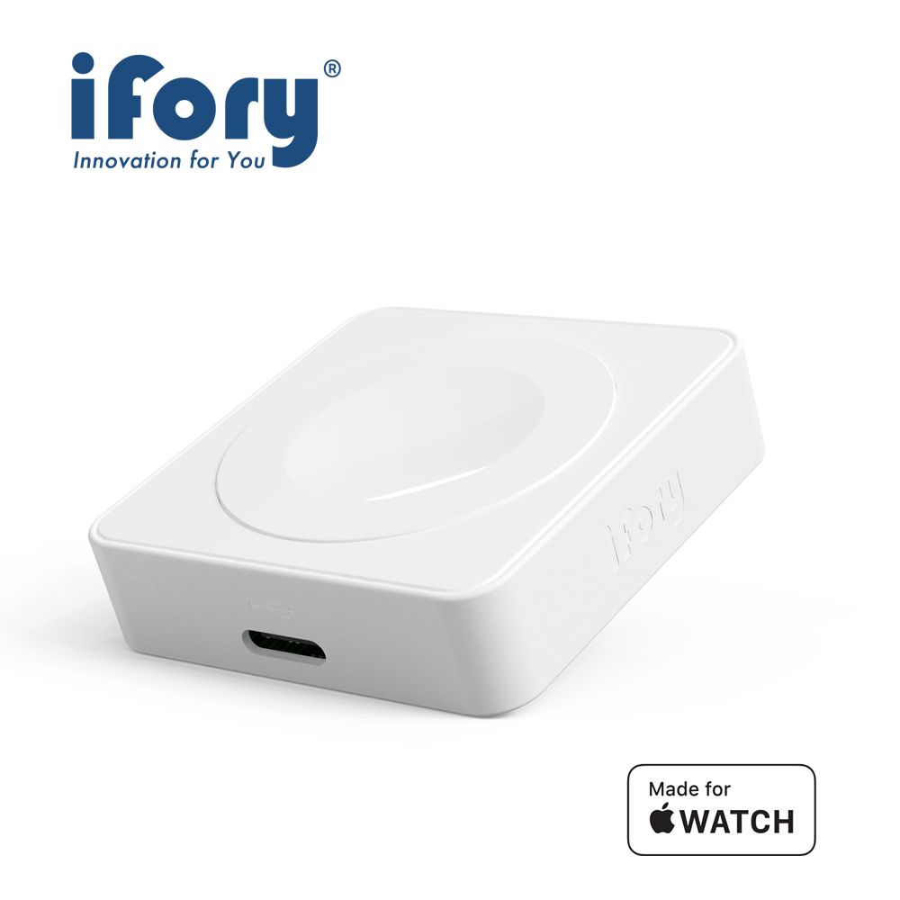 iFory Apple Watch 蘋果手錶 MFi認證雙介面無線充電座 TYPE-C & Lightning (小豆干)