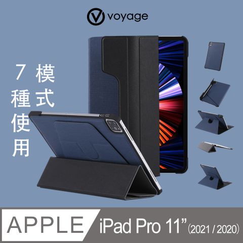 下單即贈Apple Pencil (第2代) 矽膠保護套VOYAGE new iPad Pro 11吋(第3代)磁吸式硬殼保護套-藍➟適用於iPad Pro 11" (2022、2021、2020)