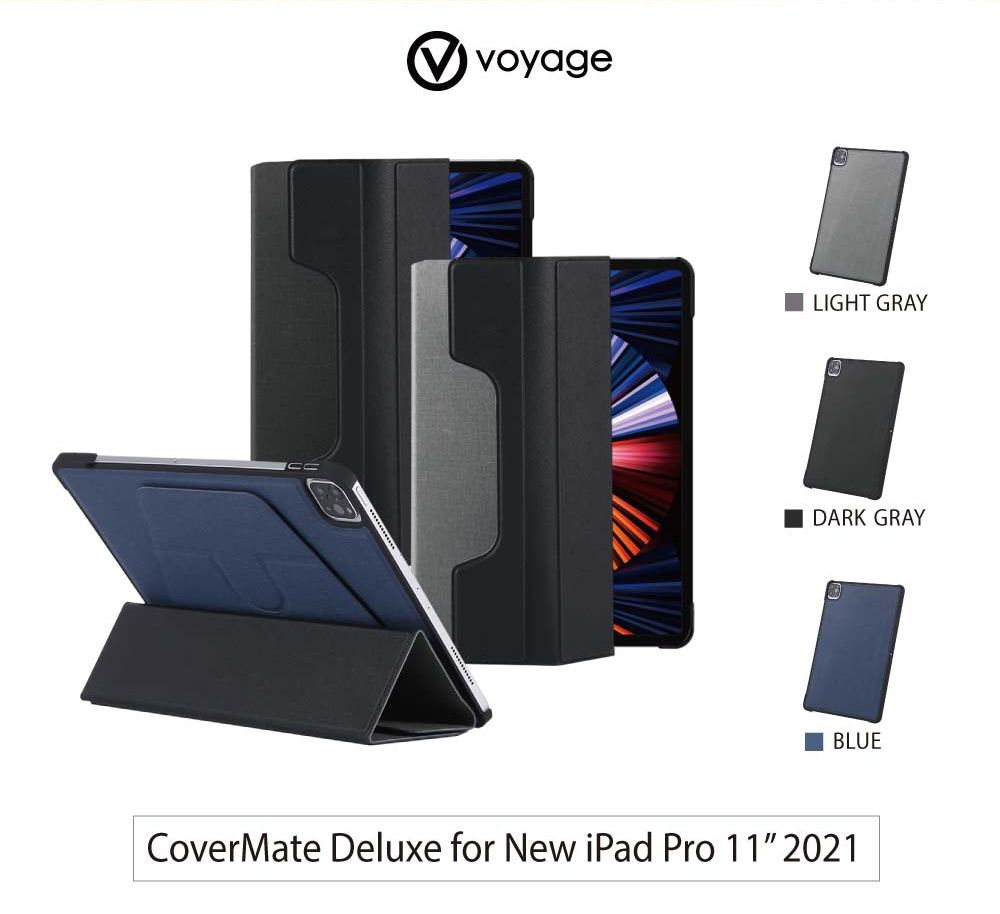 voyageLIGHT GRAYDARK GRAYBLUECoverMate Deluxe for New iPad Pro 11 2021