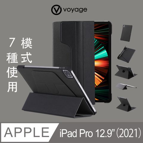 VOYAGE new iPad Pro 12.9吋(第5代)磁吸式硬殼保護套-黑➟獨家上蓋與保護殼分離設計適用於iPad Pro 12.9" (2022、2021)