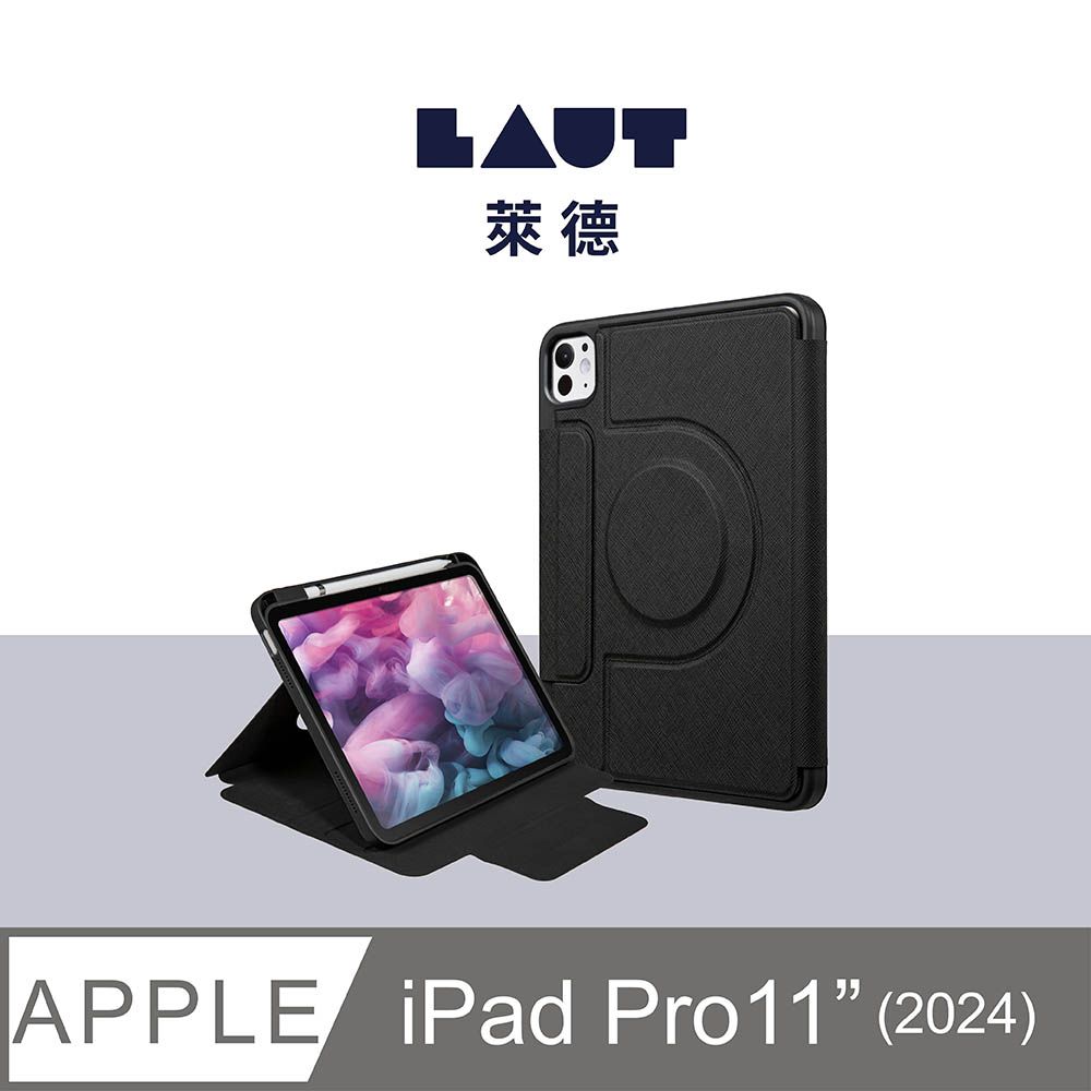 LAUT 萊德  萊德 iPad Pro 11吋 (2024) 透明背板360可拆式多功能保護殼-黑