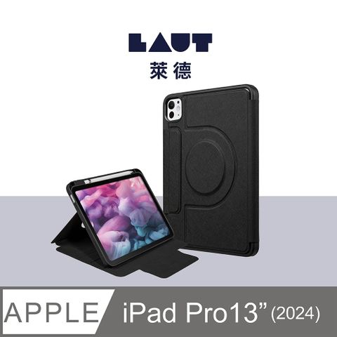 LAUT 萊德 萊德 iPad Pro 13吋 (2024) 透明背板360可拆式多功能保護殼-黑