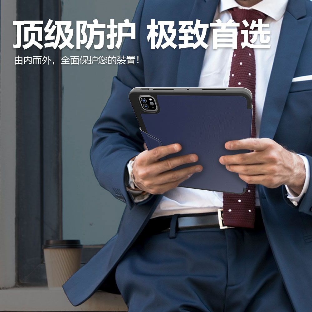 JTLEGEND iPad Pro 11吋(2024) Ness Pro相機快取多角度折疊防潑水布紋套(含筆槽+磁扣)