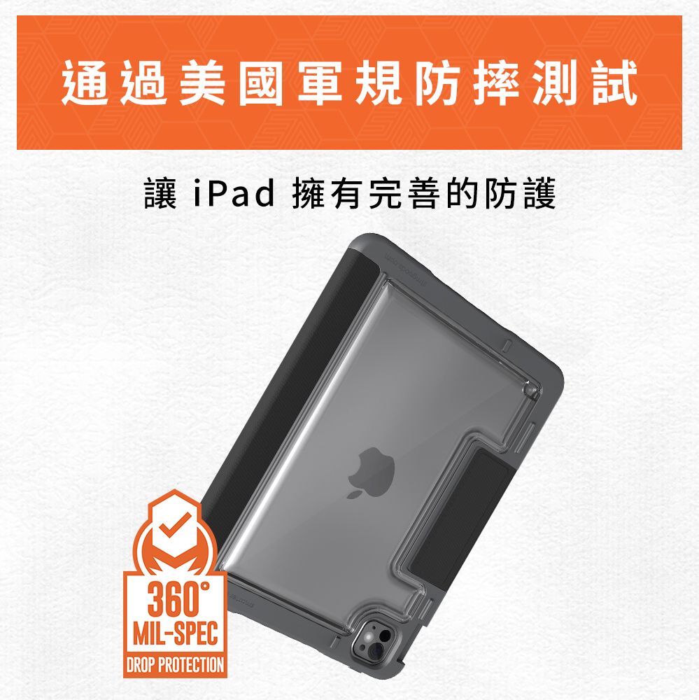 STM Dux Plus 11吋 iPad Pro (M4) 專用強固軍規防摔保護殼 - 黑