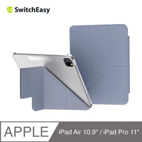 魚骨牌 SwitchEasyOrigami Nude 多角度支架透明保護殼,阿拉斯加藍iPad Pro 11吋/Air 10.9吋(iPad Pro 2018-2022)