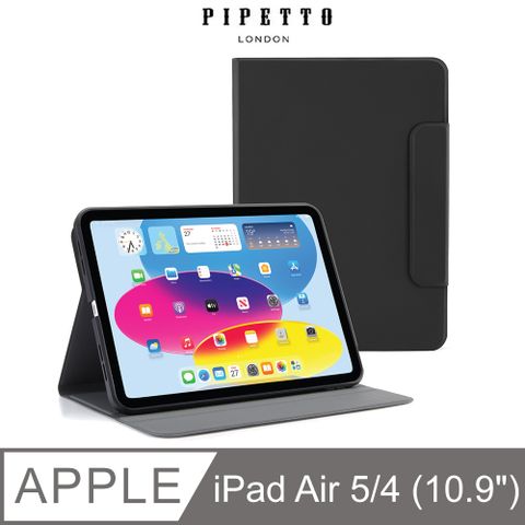【英國品牌】PIPETTO iPad Air 10.9吋(4/5代) Rotating Folio 可旋轉側翻皮套-黑色