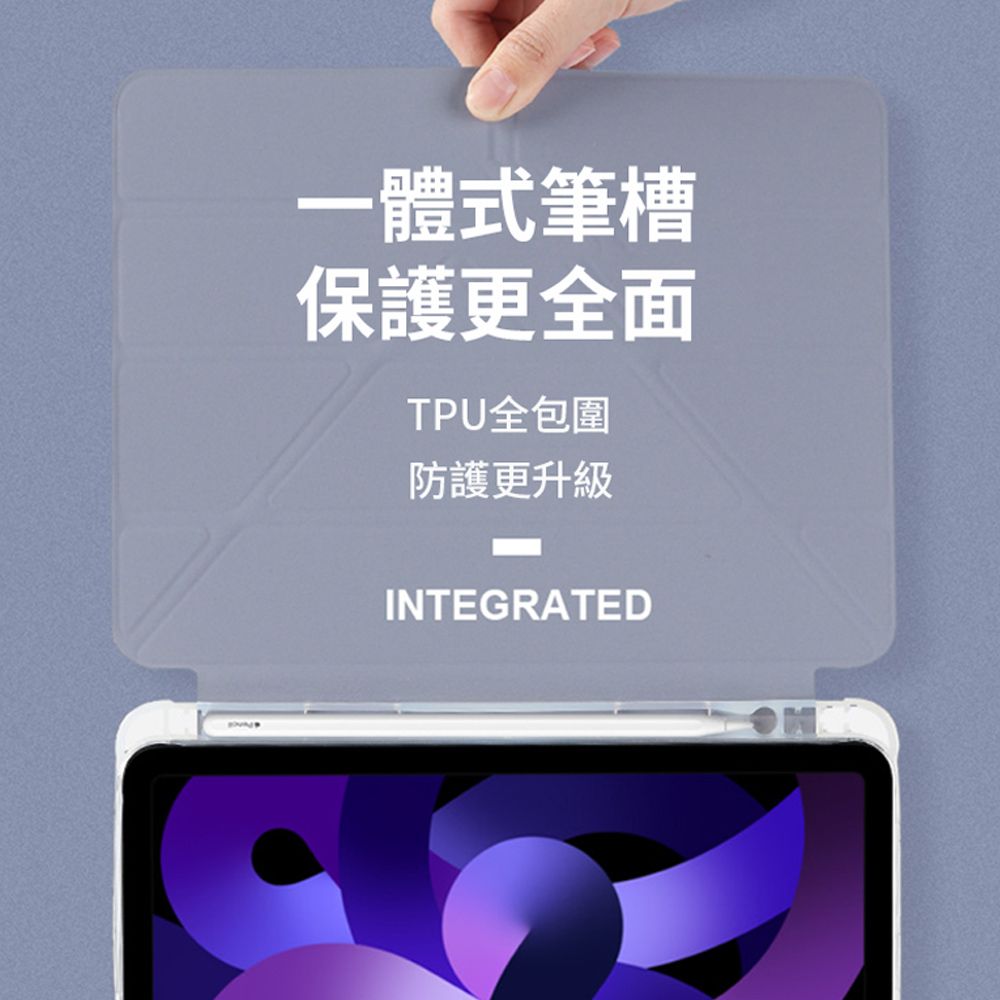  UKKE iPad Air6 13吋 2024 帶筆槽Y折軟殼平板皮套 智慧休眠喚醒保護套 輕薄TPU全包防保護殼