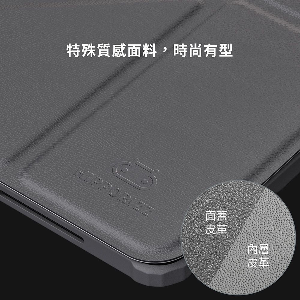 特殊質感面料,時尚有型HIPPORIZZ面蓋皮革內層皮革