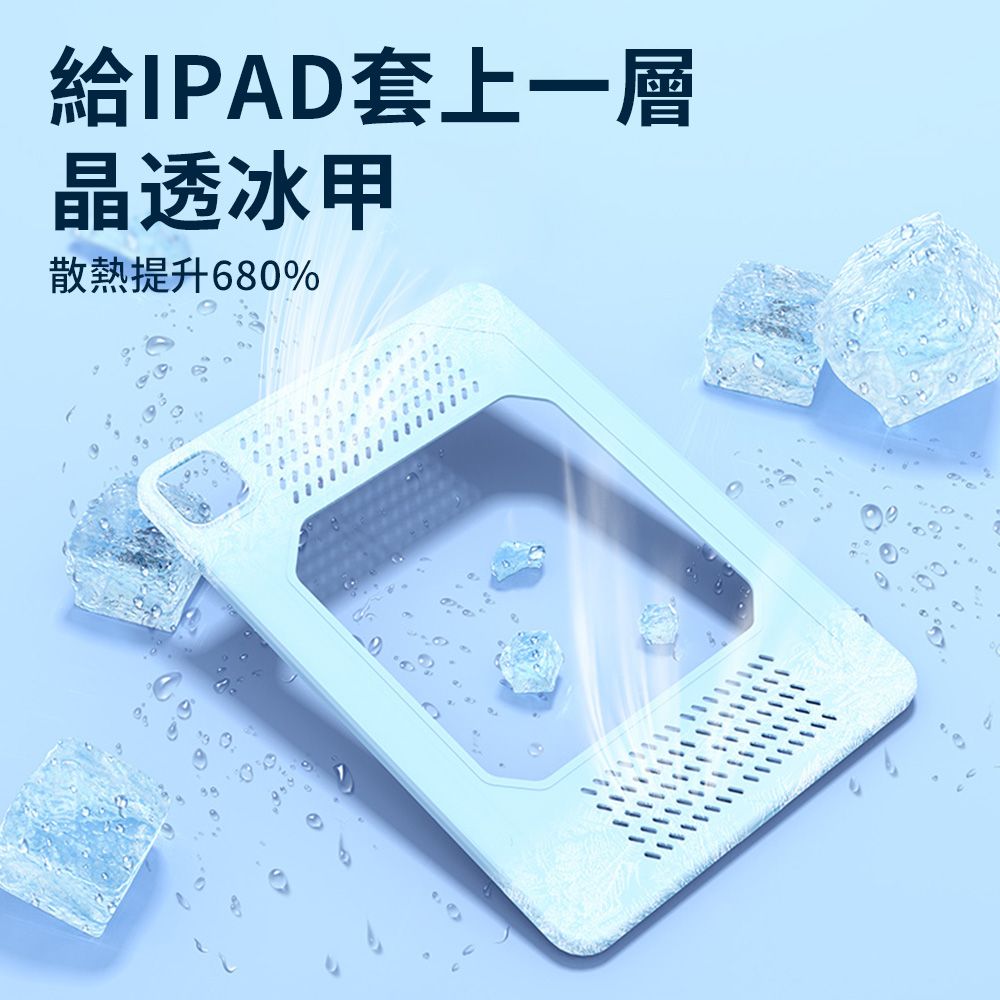 QLZHS iPad air 4/5 10.9吋 /air6/7 11吋 通用 保護殼 Y折三角平板皮套 多折保護套 冰晶散熱殼套