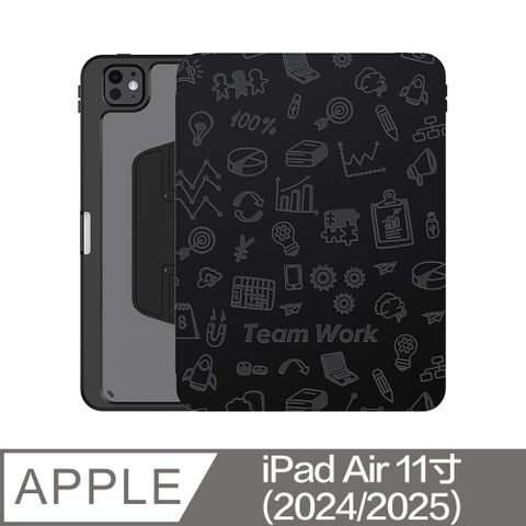 VOKAMO Vokamo Apple iPad Air 11寸(2024/2025) 旋轉支架保護皮套(黑)
