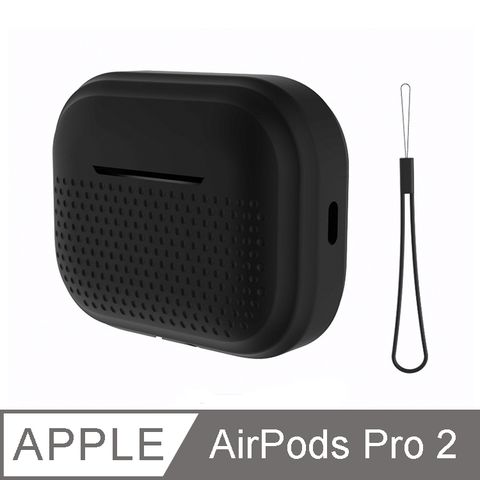 IN7 液態膠系列 Apple AirPods Pro 2 矽膠掛繩 耳機保護套 蘋果無線耳機 收納保謢套-黑色