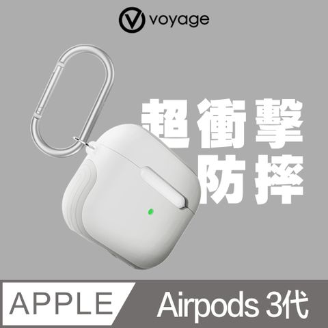 下單即贈【手機耳機清潔組】VOYAGE AirPods (第3代)超衝擊防摔保護殼-冰川白 (附掛鈎/頸掛繩)