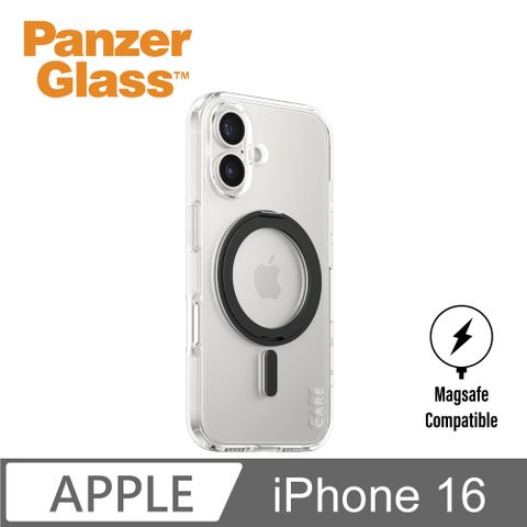 PanzerGlass iPhone 16 6.1吋 Feature 磁吸支架透明防摔殼(透黑)