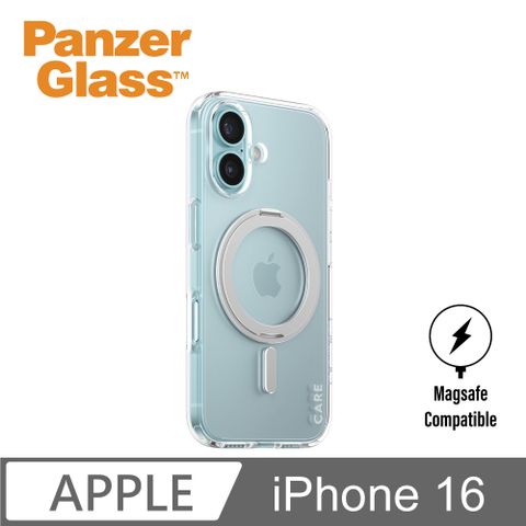 PanzerGlass iPhone 16 6.1吋 Feature 磁吸支架透明防摔殼(透銀)