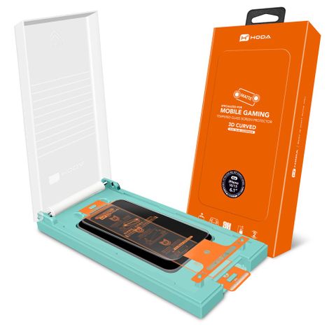 hoda iPhone 系列 3D熱彎曲面 電競磨砂玻璃保護貼(附無塵滾輪太空艙貼膜神器)