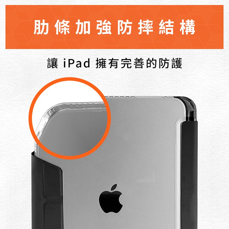 STM OPP iPad A16/第10代 專用多角度折疊防摔保護殼 - 黑