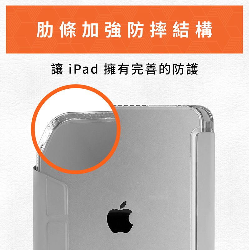 STM OPP iPad A16/第10代 專用多角度折疊防摔保護殼 - 淺灰