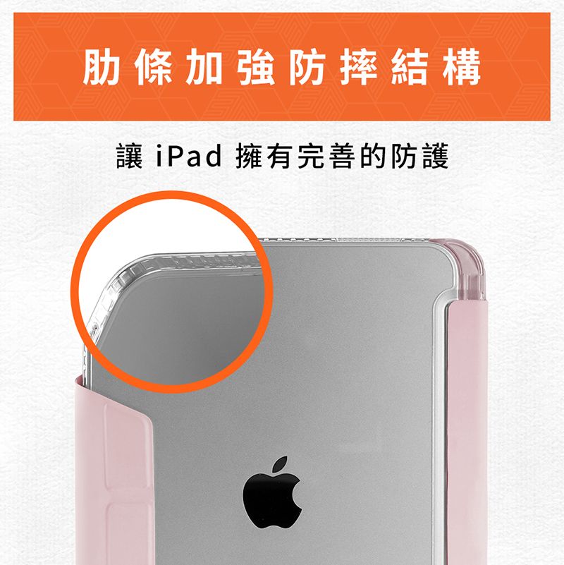STM OPP iPad  A16/第10代 專用多角度折疊防摔保護殼 - 粉紅