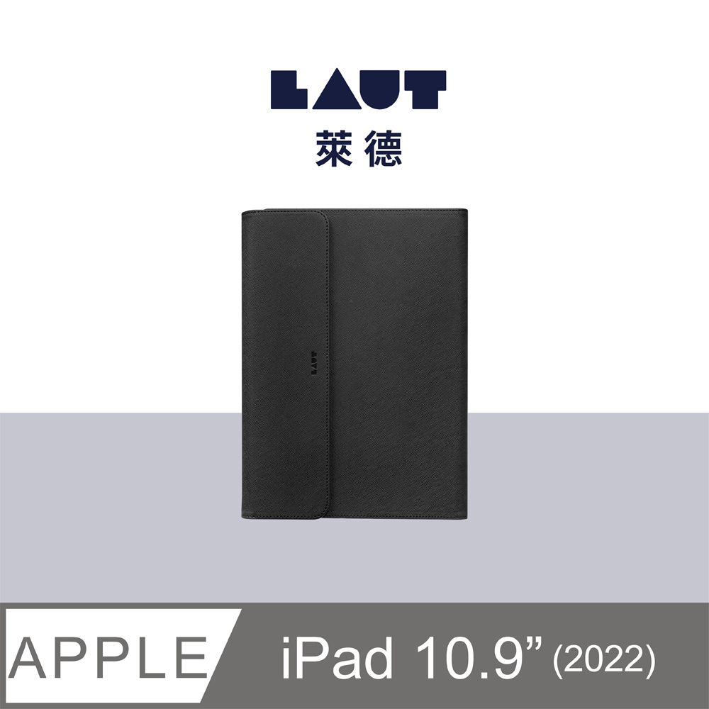 LAUT 萊德  萊德 iPad 10.9吋 (2022) 透明背板360可拆式多功能保護殼-黑