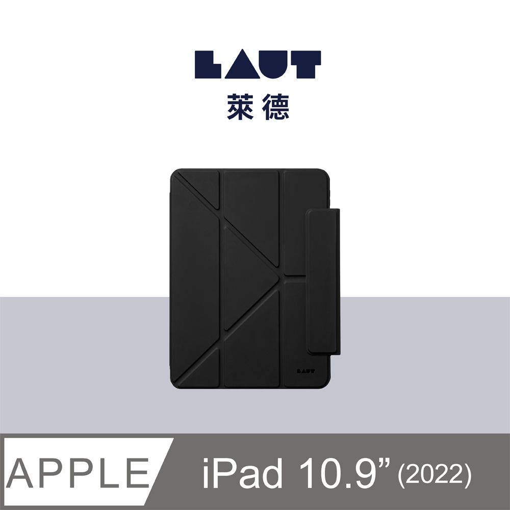 LAUT 萊德  萊德 iPad 10.9吋 (2022) 透明背板可拆式多功能保護殼-黑