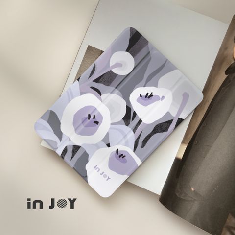 INJOY mall iPad mini7/6/5系列 迷情紫羅蘭 附筆槽平板保護套