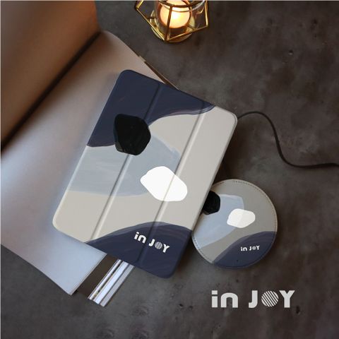 INJOY mall iPad mini7/6/5系列 藍色啤酒海 附筆槽平板保護套