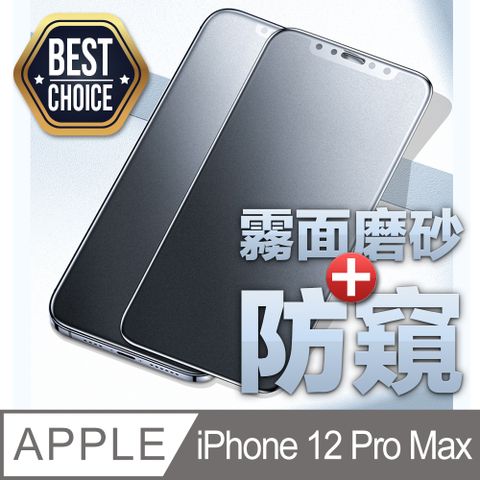 iPhone 12 Pro Max(6.5吋)  霧面磨砂+180防偷窺 鋼化玻璃膜