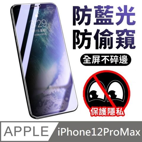 鑽石級 升級30度真防窺 抗藍光+防偷窺 玻璃貼LG防偷窺技術 適用 iPhone 12 Pro Max - 6.7吋