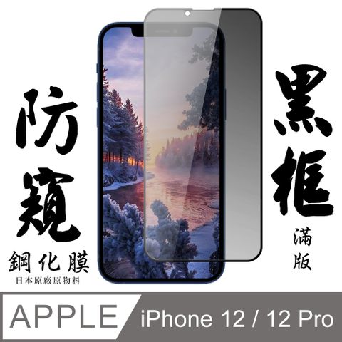 AGC日本玻璃 保護貼 【AGC日本玻璃】 IPhone 12/12 PRO 保護貼 保護膜 黑框防窺全覆蓋 旭硝子鋼化玻璃膜