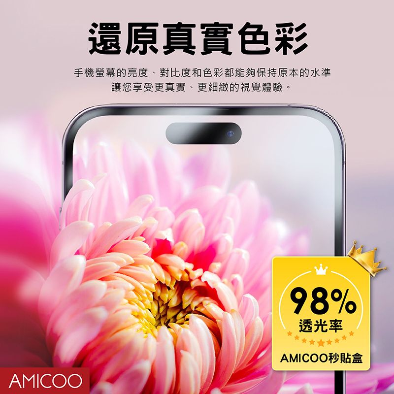 AMICOO iPhone 12 Pro Max 亮面 除塵秒貼滿版保護貼