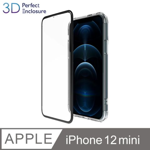 ABSOLUTE Apple iPhone 12 mini (5.4吋)專用3D全滿版玻璃螢幕保護膜2次強化耐衝擊玻璃 細膩手觸感超圓潤9H表面高硬度 耐用大大提升持久如新0.33mm強化 不易碎邊