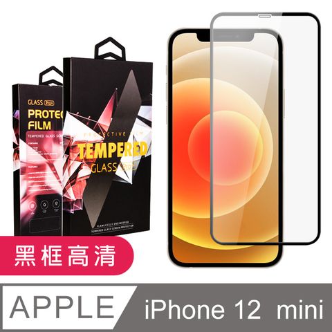 【IPhone 12 MINI】 5D高清透明保護貼保護膜 黑框全覆蓋鋼化玻璃膜 防刮防爆