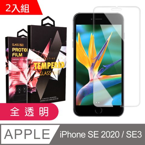 【IPhone SE2/SE3】 9D高清透明保護貼保護膜 透明非全覆蓋鋼化玻璃膜 防刮防爆-2入組