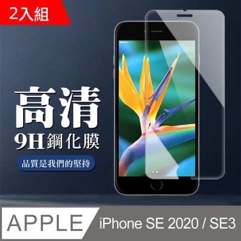 【IPhone SE2/SE3】 非全覆蓋鋼化玻璃膜 透明高清透明 5D保護貼 保護膜 防指紋防爆-2入組