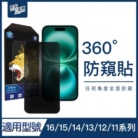 ZA喆安 360度防偷窺鋼化玻璃手機保護貼膜 適用iPhone系列