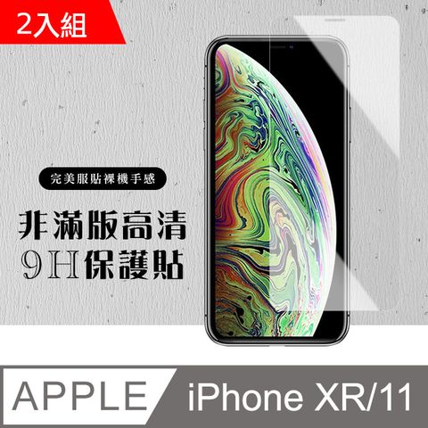 【IPhone XR/11】 硬度加強版 透明非全覆蓋鋼化玻璃膜 高透光透明保護貼 保護膜 -2入組