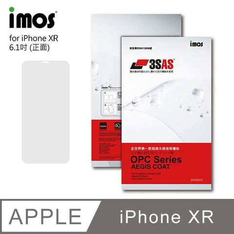 imos Apple iPhone XR 6.1吋3SAS 疏油疏水 螢幕保護貼 (塑膠製品)