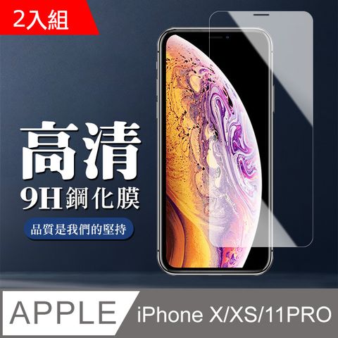 【IPhone X/XS/11 PRO】 非全覆蓋鋼化玻璃膜 透明高清透明 5D保護貼 保護膜 防指紋防爆-2入組