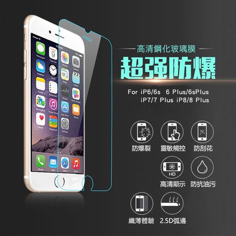 【Timo】iPhone 8 Plus/ 7 Plus 5.5吋 2.5D 9H 全透滿版鋼化玻璃保護貼