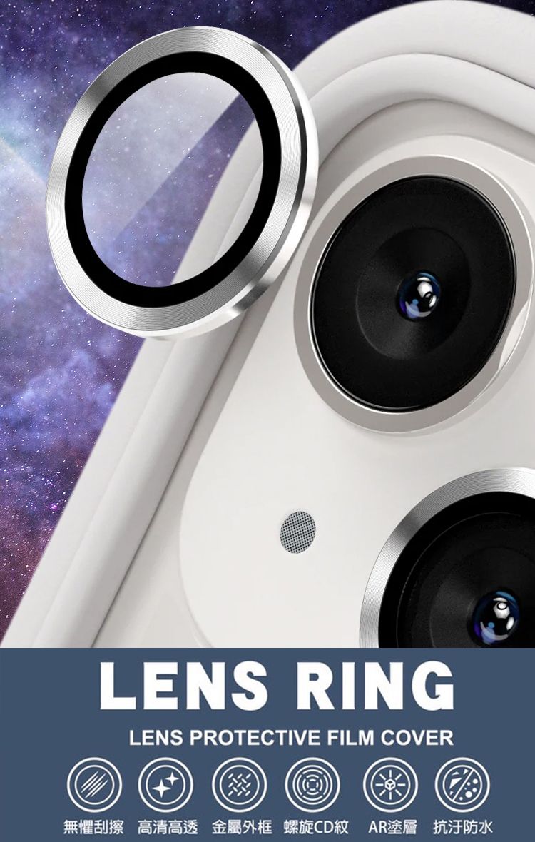 LENS RINGLENS PROTECTIVE FILM COVER無懼刮擦 高清高透 金屬外框 螺旋CD紋 AR塗層 抗汙防水