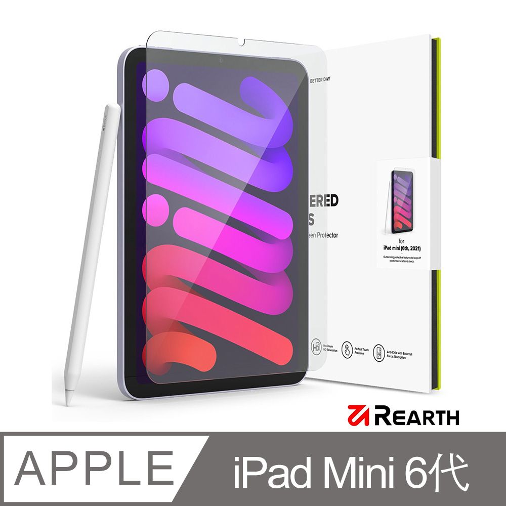 Rearth  Ringke Apple iPad Mini 6/7 代 高透光強化玻璃保護貼