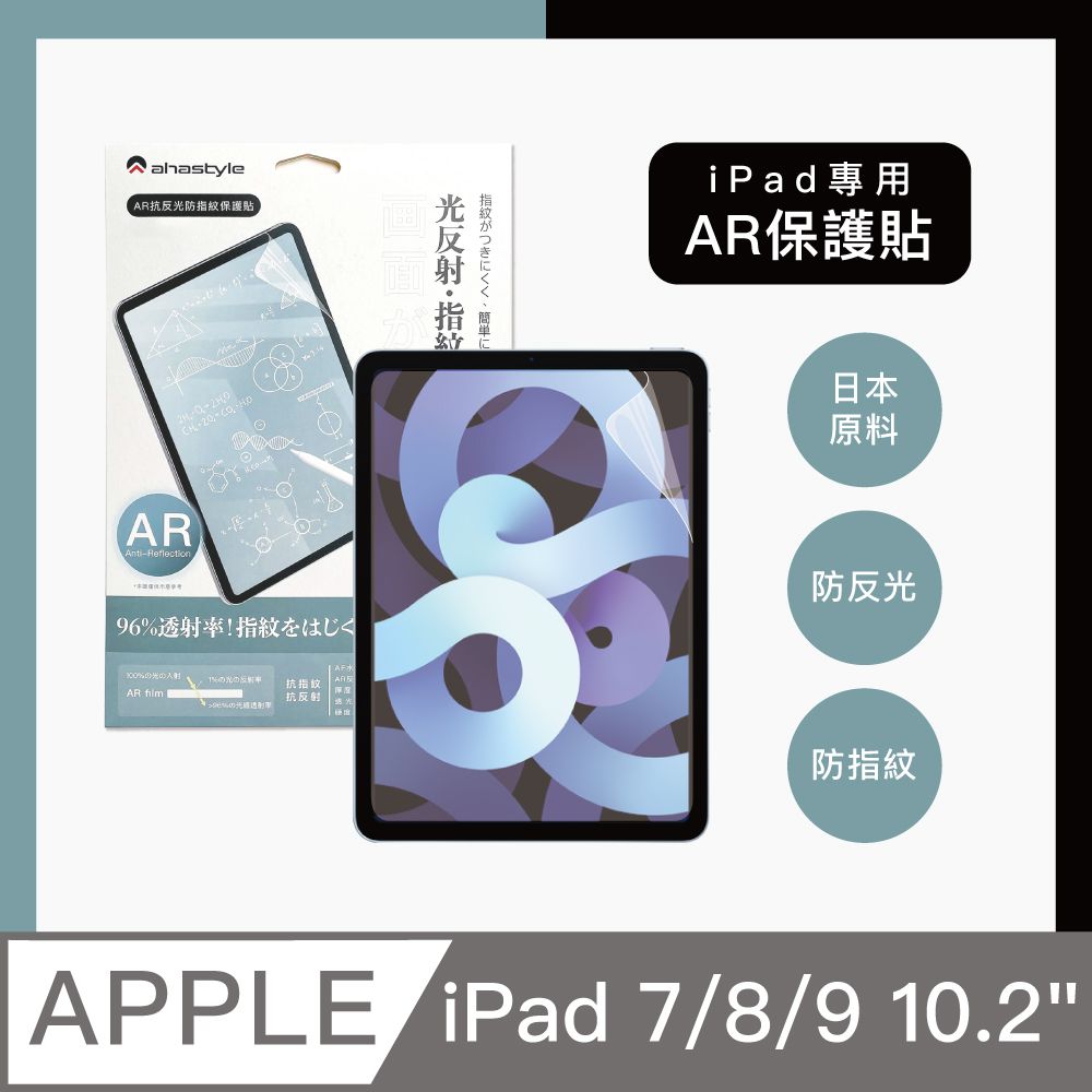 AHAStyle  iPad 7/8/9 10.2吋 防反光低反射 增透防指紋 AR螢幕保護貼