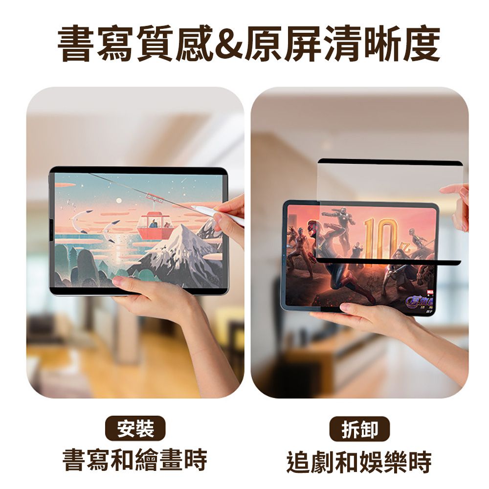 Apple 蘋果  iPad 10 -10.9吋-磁吸可拆卸繪畫紙感保護貼系列