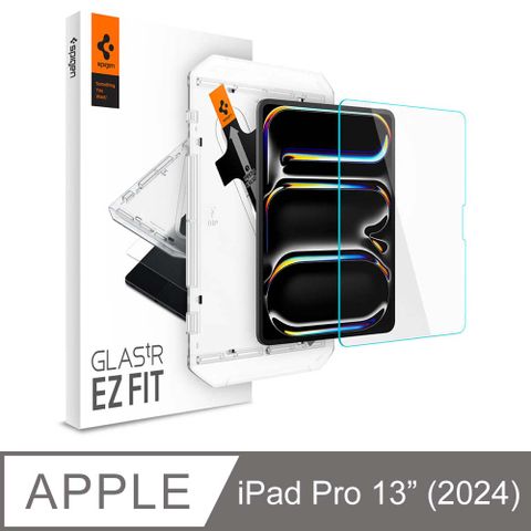 spigen iPad Pro 13吋(2024) Glas.tR EZ Fit-玻璃保護貼(含快貼板)