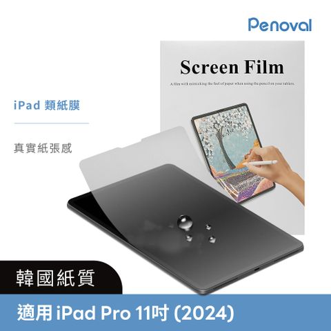 Penoval 韓國類紙膜 保護貼(適用 iPad Pro M4-11吋 保護膜 肯特紙 保護貼)