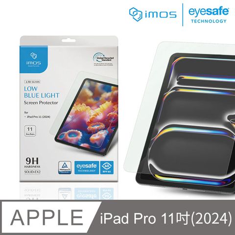 imos Apple iPad Pro 11吋(2024) 德國萊因認證 RPF60低藍光螢幕保護貼