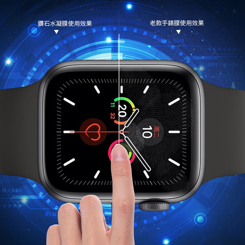 JDTECH  2片裝 Apple Watch 7/8/9通用 全屏覆蓋柔性水凝膜 高清防刮 抗指紋 螢幕保護貼