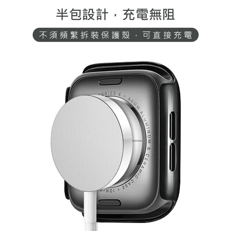 RedMoon APPLE Watch Series 9/8/7 9H鋼化玻璃+PC全包覆雙料防摔保護殼 41/45mm