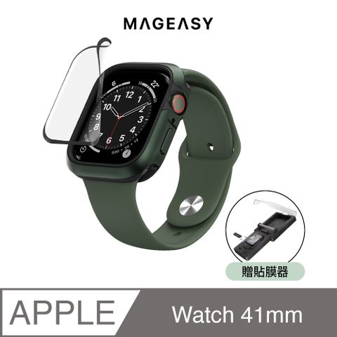 MAGEASYVetro 3D滿版防撞Apple Watch保護膜for Apple Watch 9/8/7 41mm(贈貼膜神器)